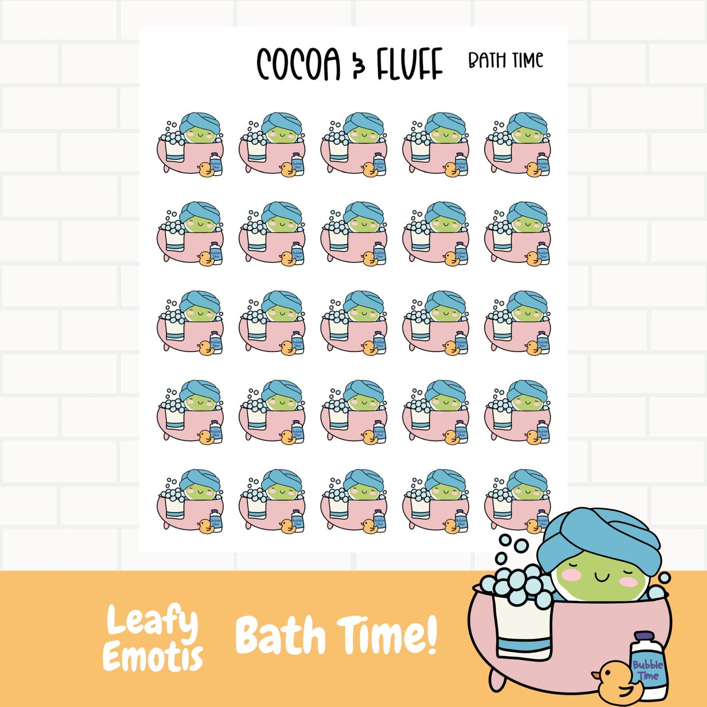 Bath Time Leafy Planner Icons