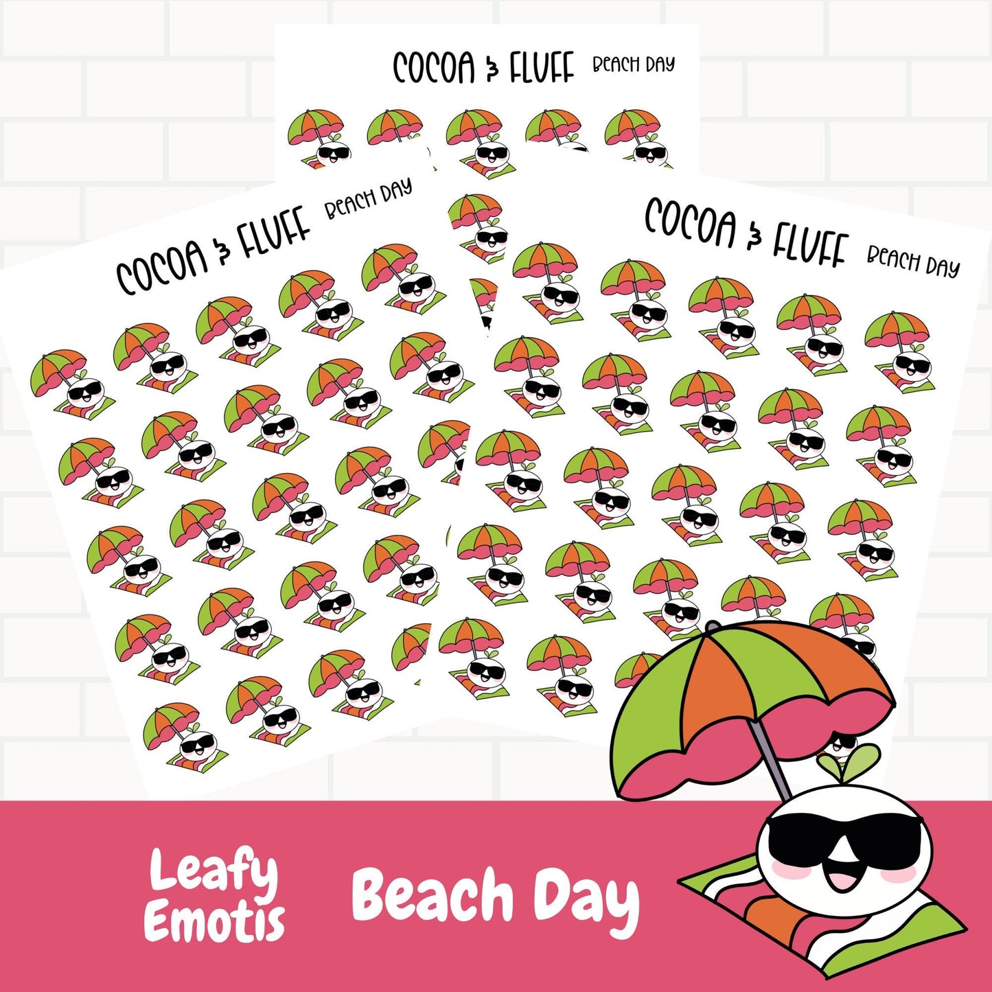 Beach Day Leafy Planner Icons