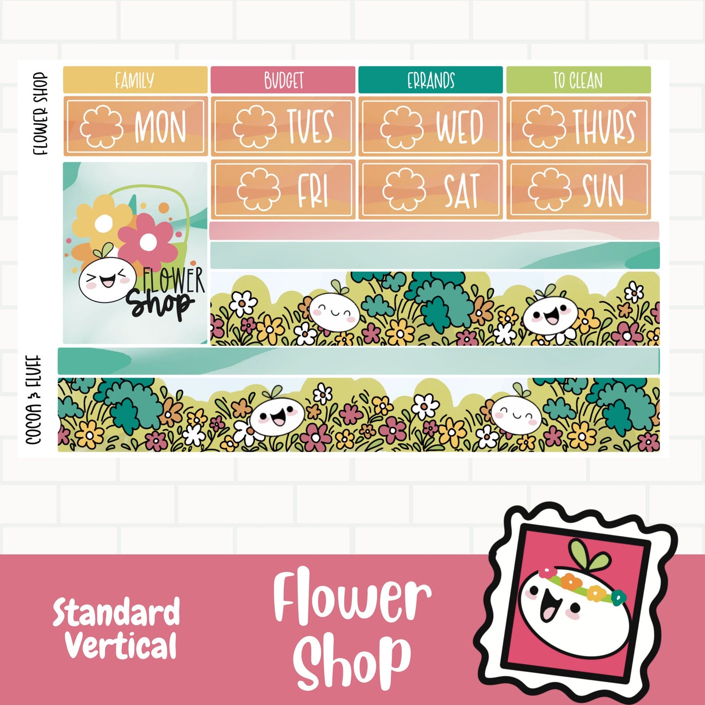 Flower Shop Standard Vertical Weekly Sticker Kit