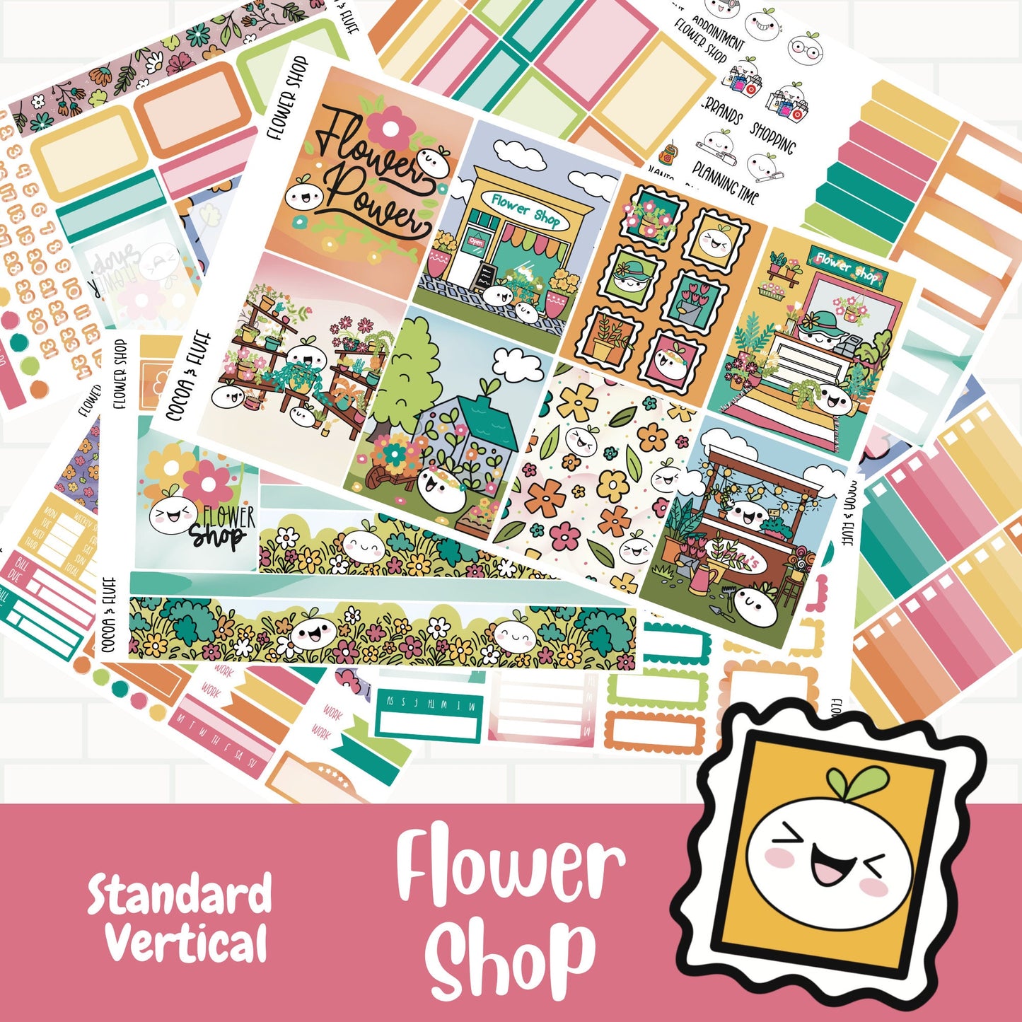 Flower Shop Standard Vertical Weekly Sticker Kit