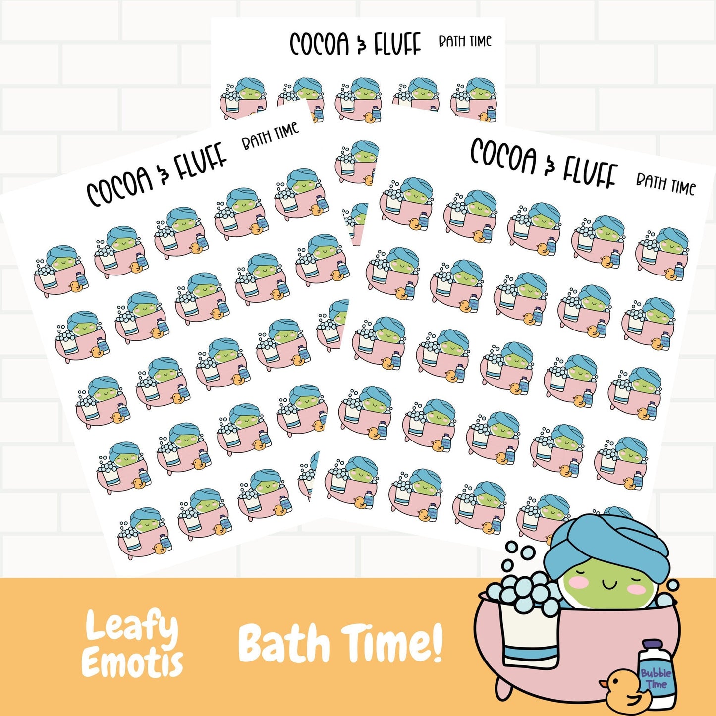 Bath Time Leafy Planner Icons