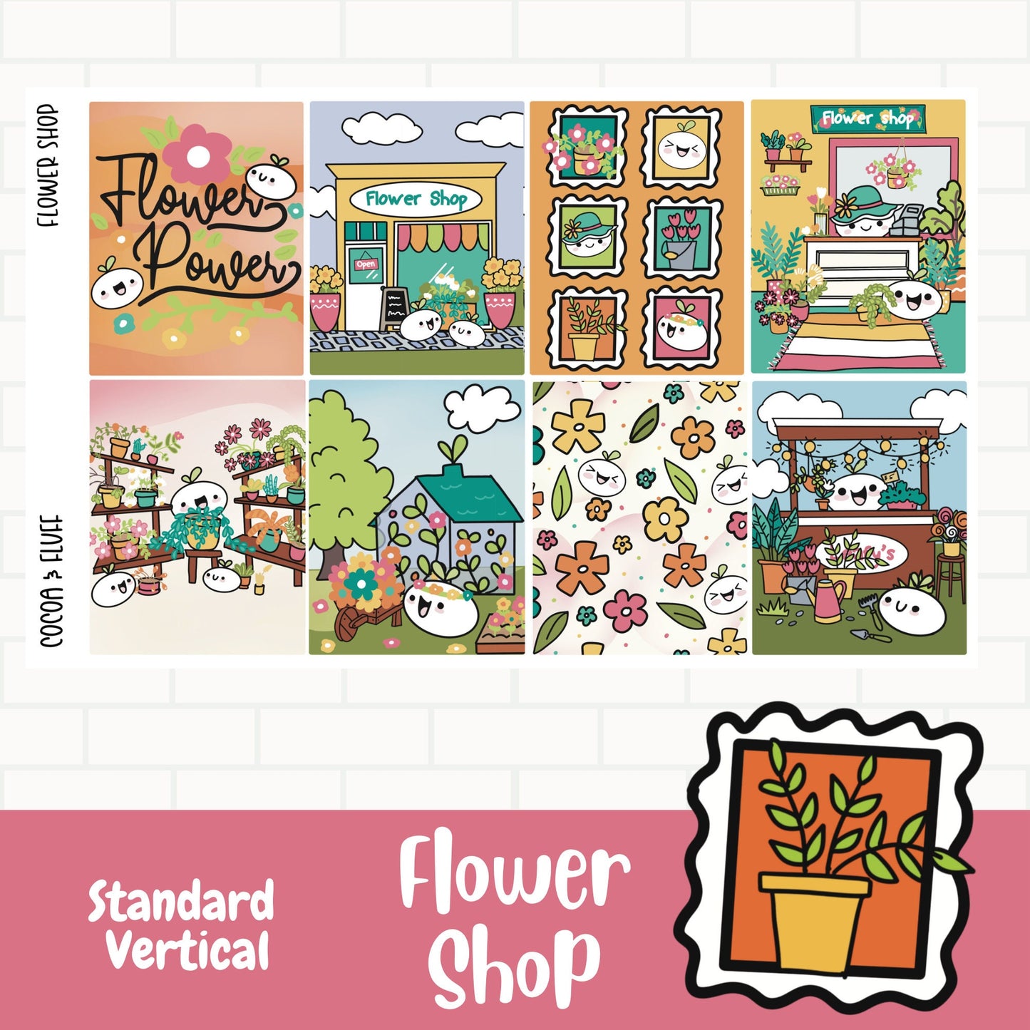 Flower Shop Standard Vertical Weekly Sticker Kit