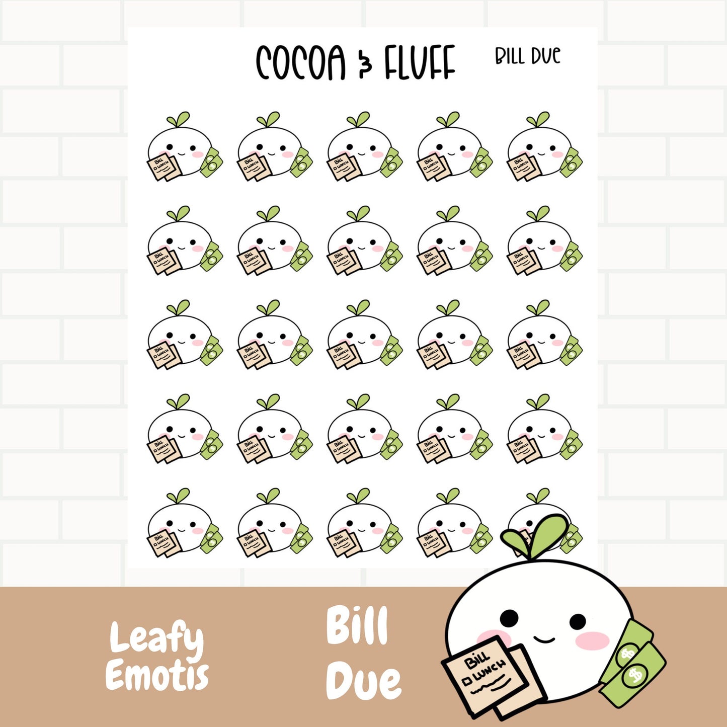 Bill Due Leafy Planner Icons