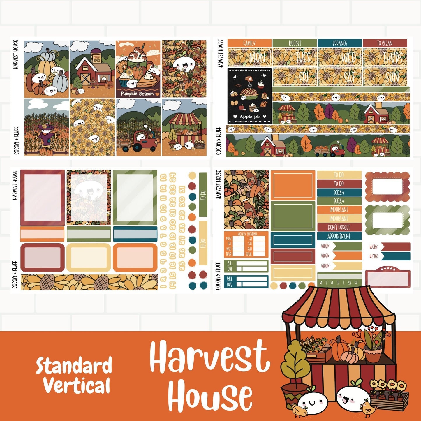 Harvest House Standard Vertical Weekly Sticker Kit