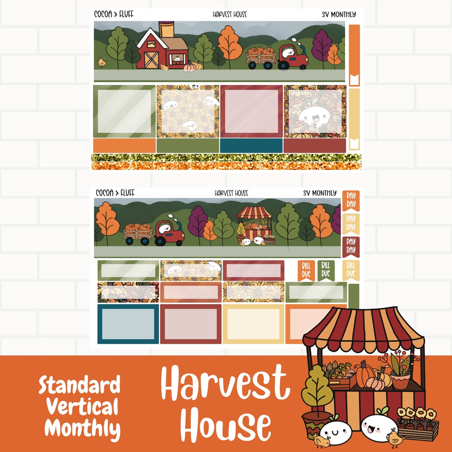 Harvest House Standard Vertical Monthly Sticker Kit