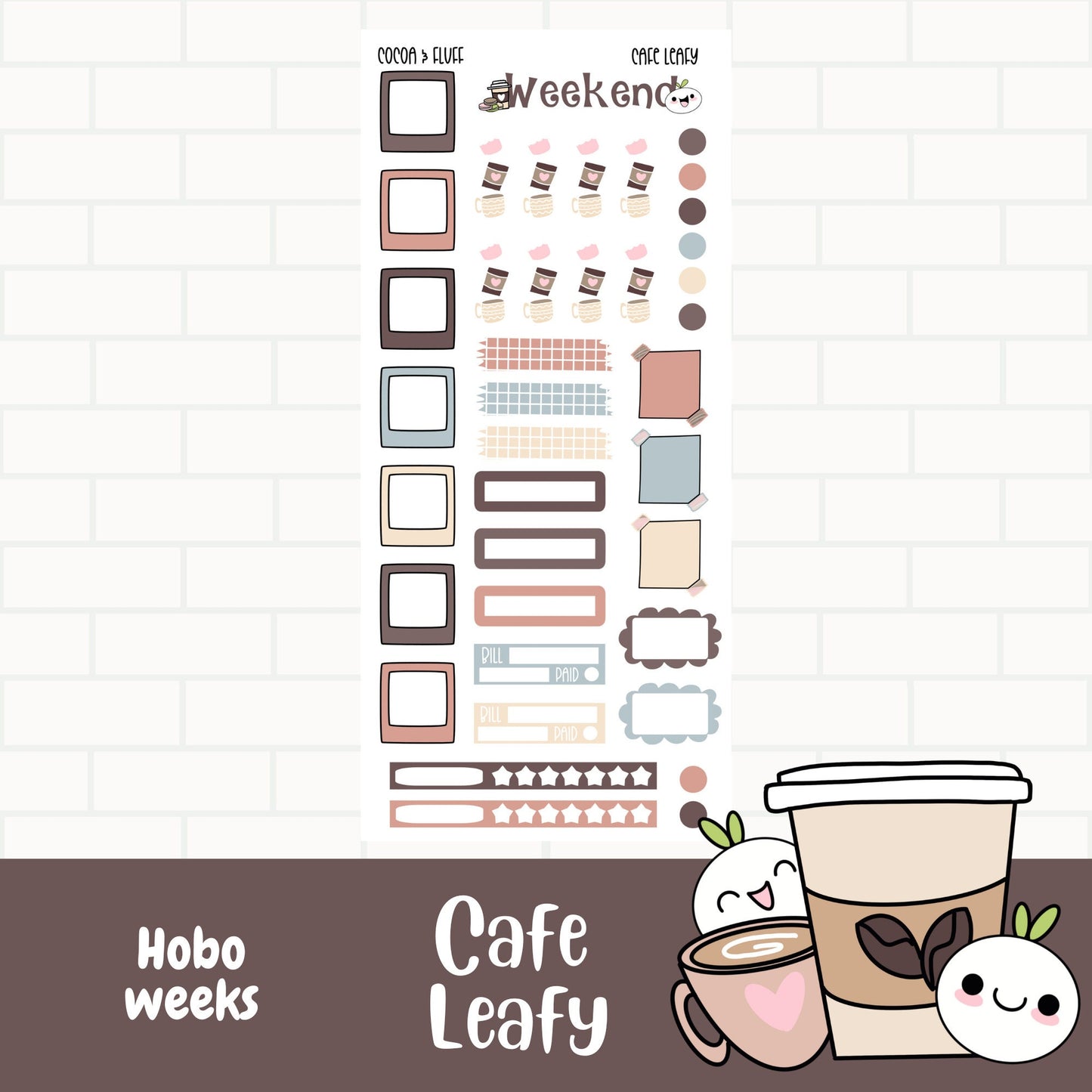 Cafe Leafy Hobonichi Weeks Weekly Sticker Kit