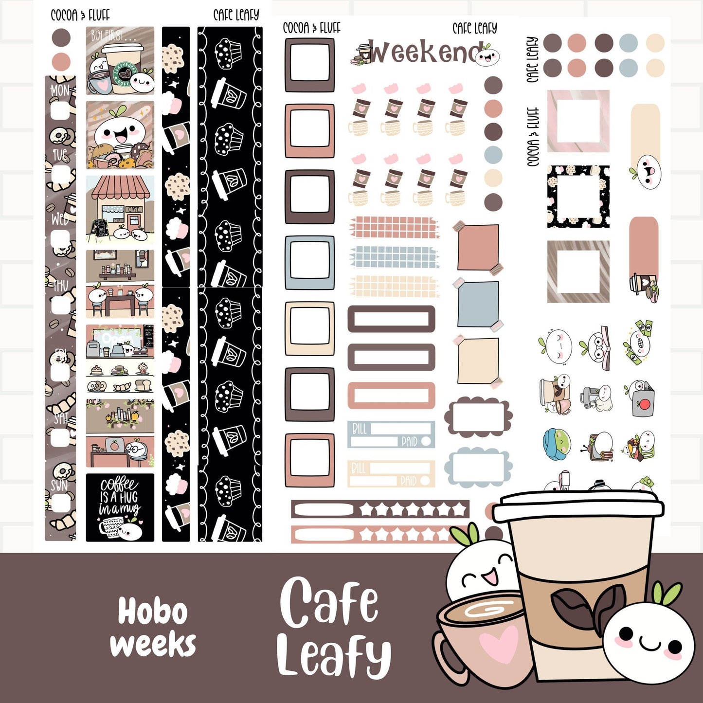 Cafe Leafy Hobonichi Weeks Weekly Sticker Kit