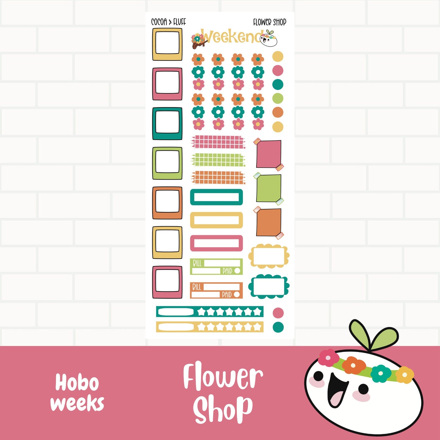 Flower Shop Hobonichi Weeks Weekly Sticker Kit