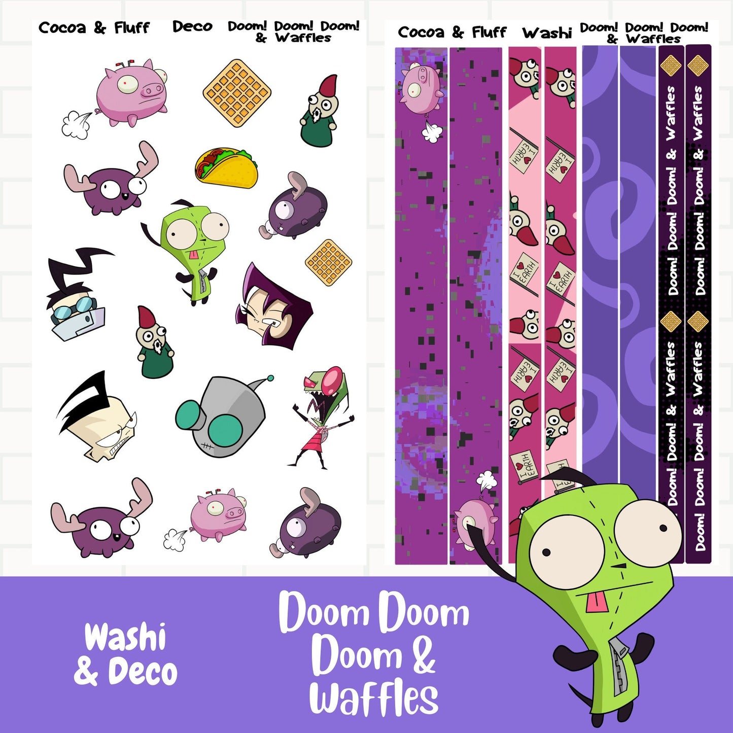 Doom Doom Doom & Waffles Journaling Sticker Bundle