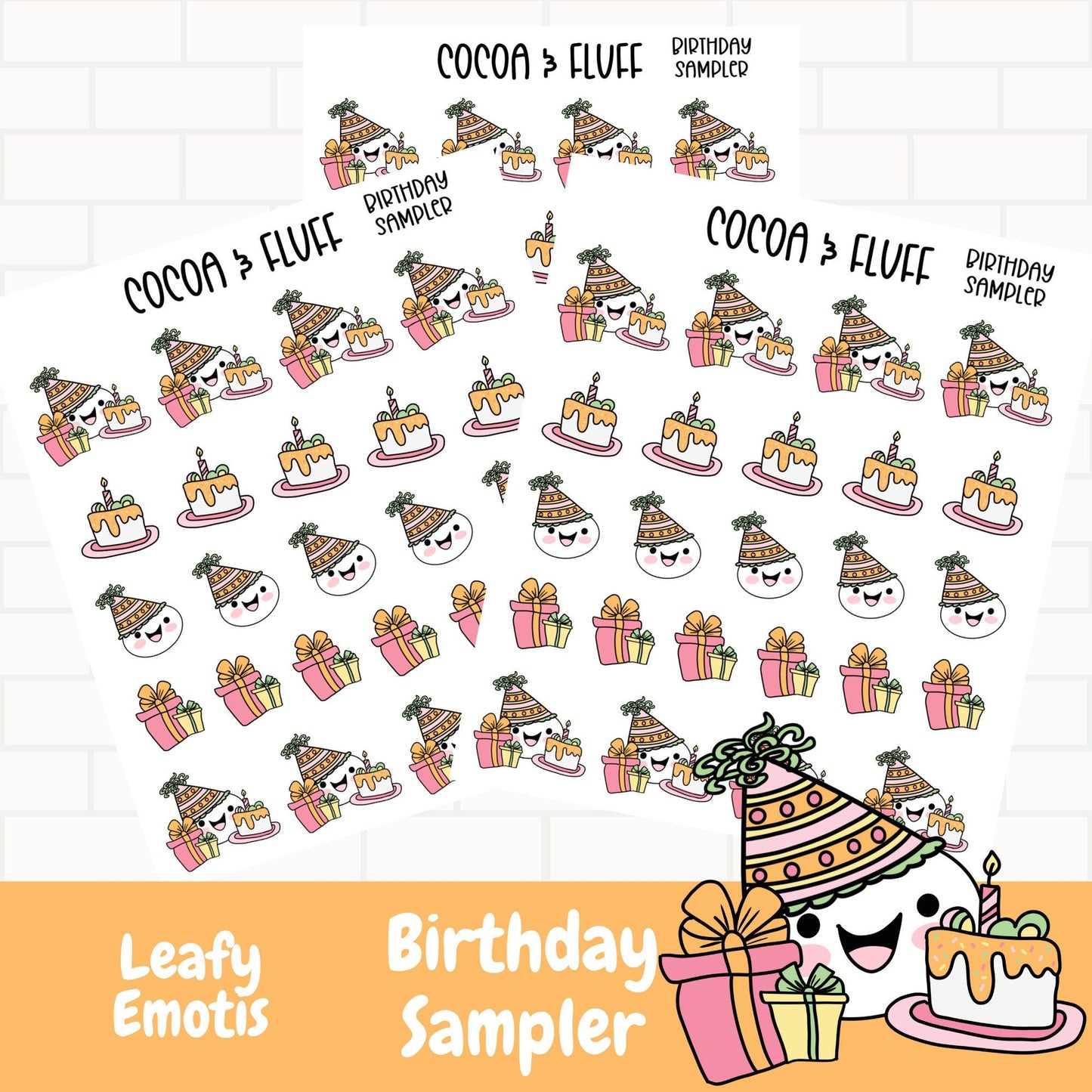 Happy Birthday Leafy Planner Icons