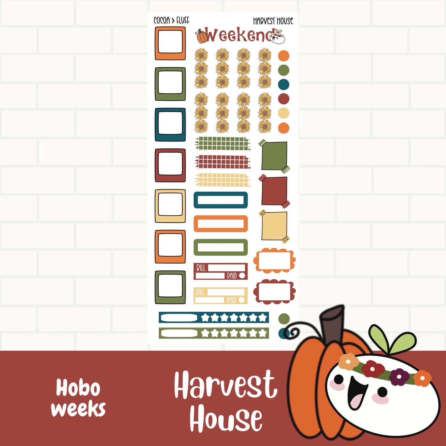 Harvest House Hobonichi Weeks Weekly Sticker Kit