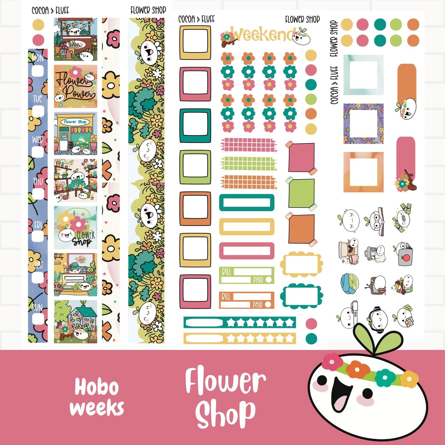 Flower Shop Hobonichi Weeks Weekly Sticker Kit