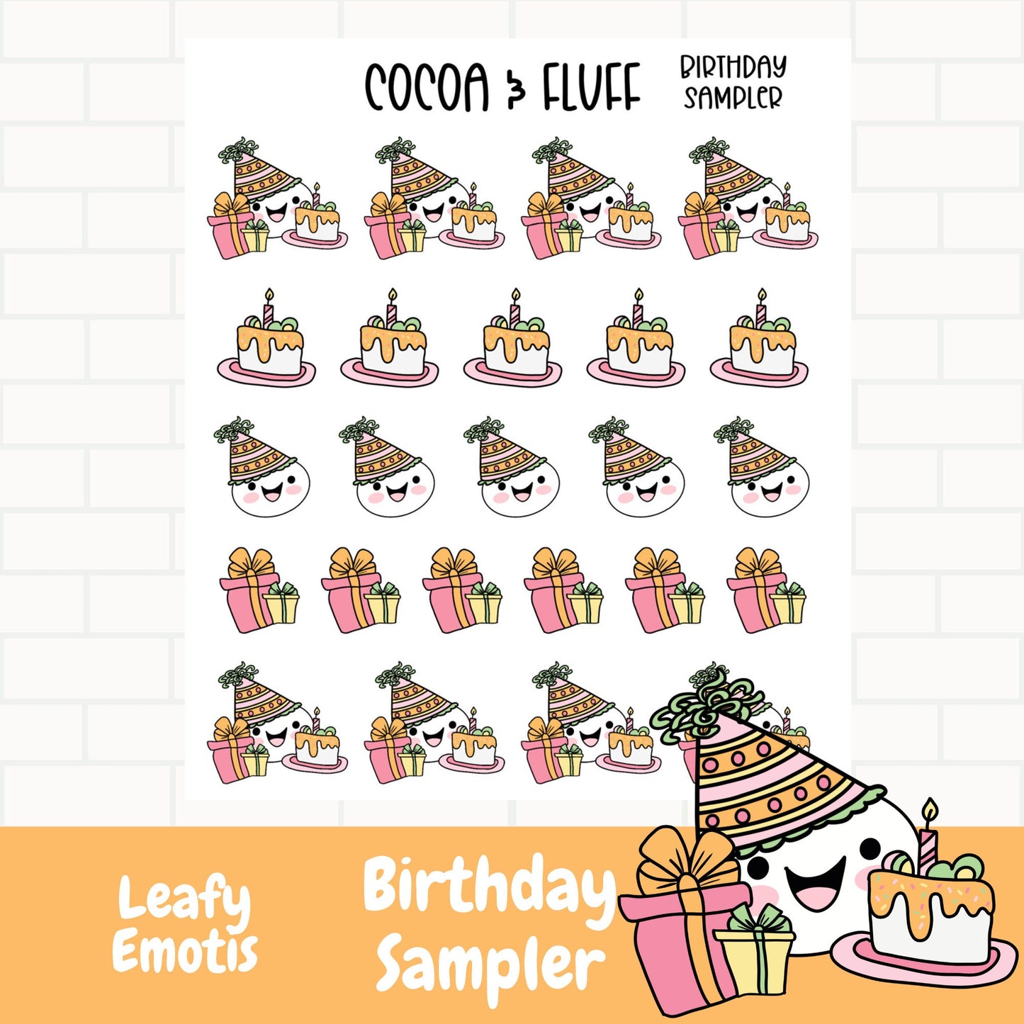 Happy Birthday Leafy Planner Icons