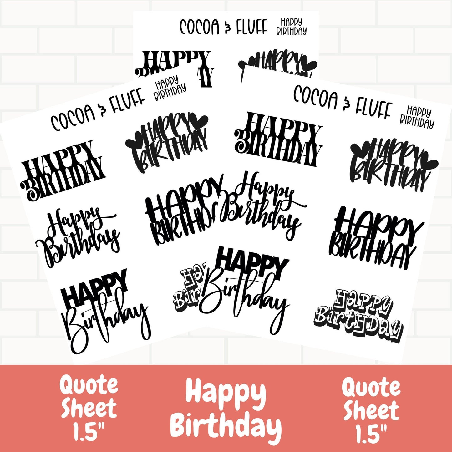 Happy Birthday Planner Sticker Quotes
