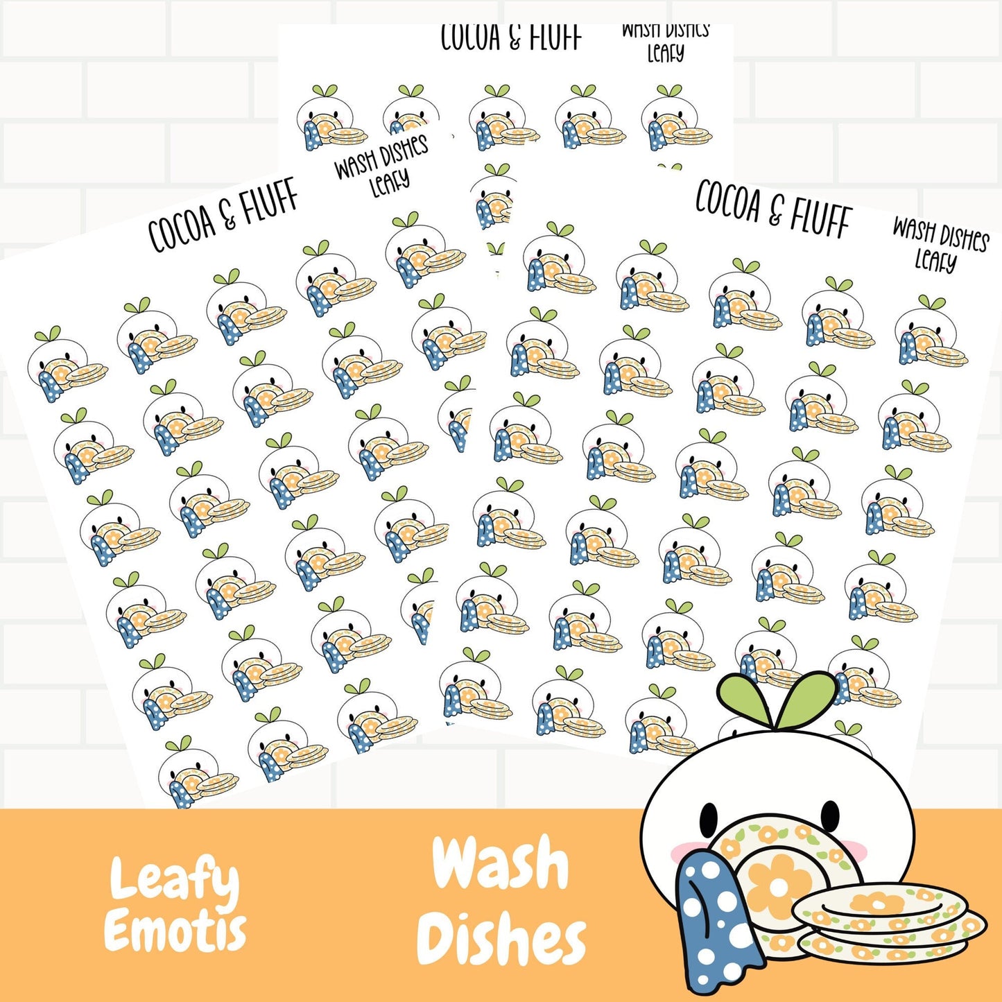 Washing Dishes Leafy Planner Icons