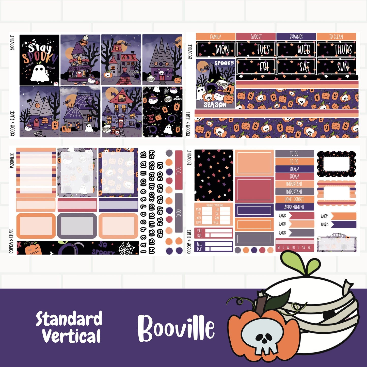 Booville Standard Vertical Weekly Sticker Kit