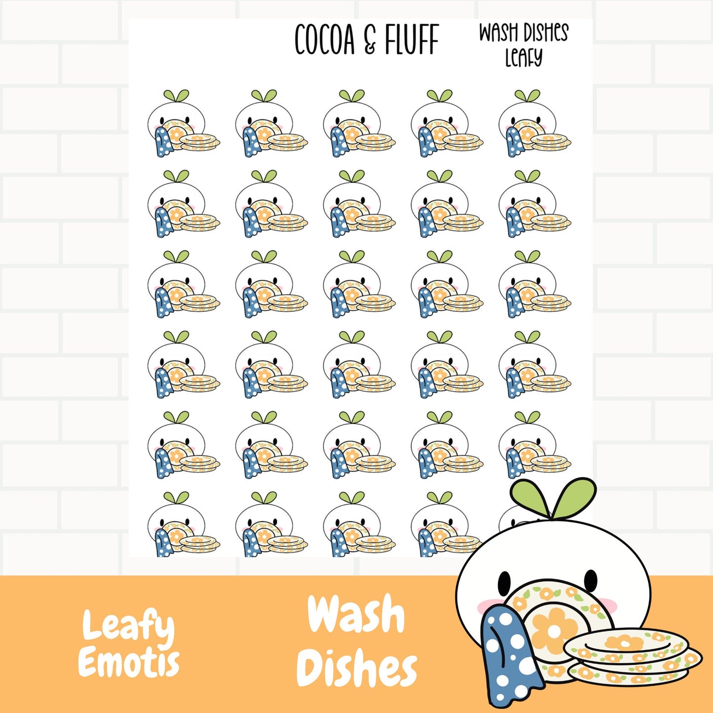 Washing Dishes Leafy Planner Icons