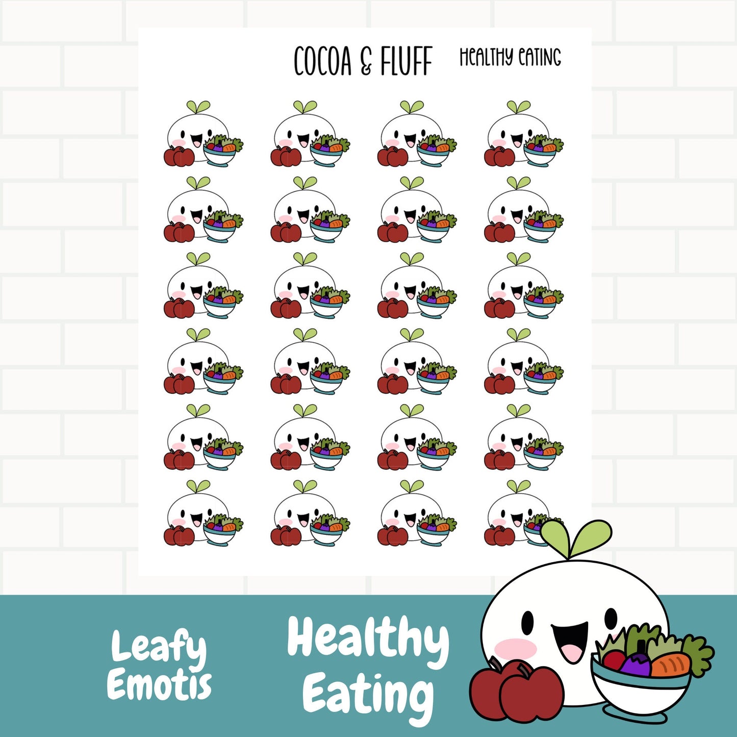 Healthy Eating Leafy Planner Icons