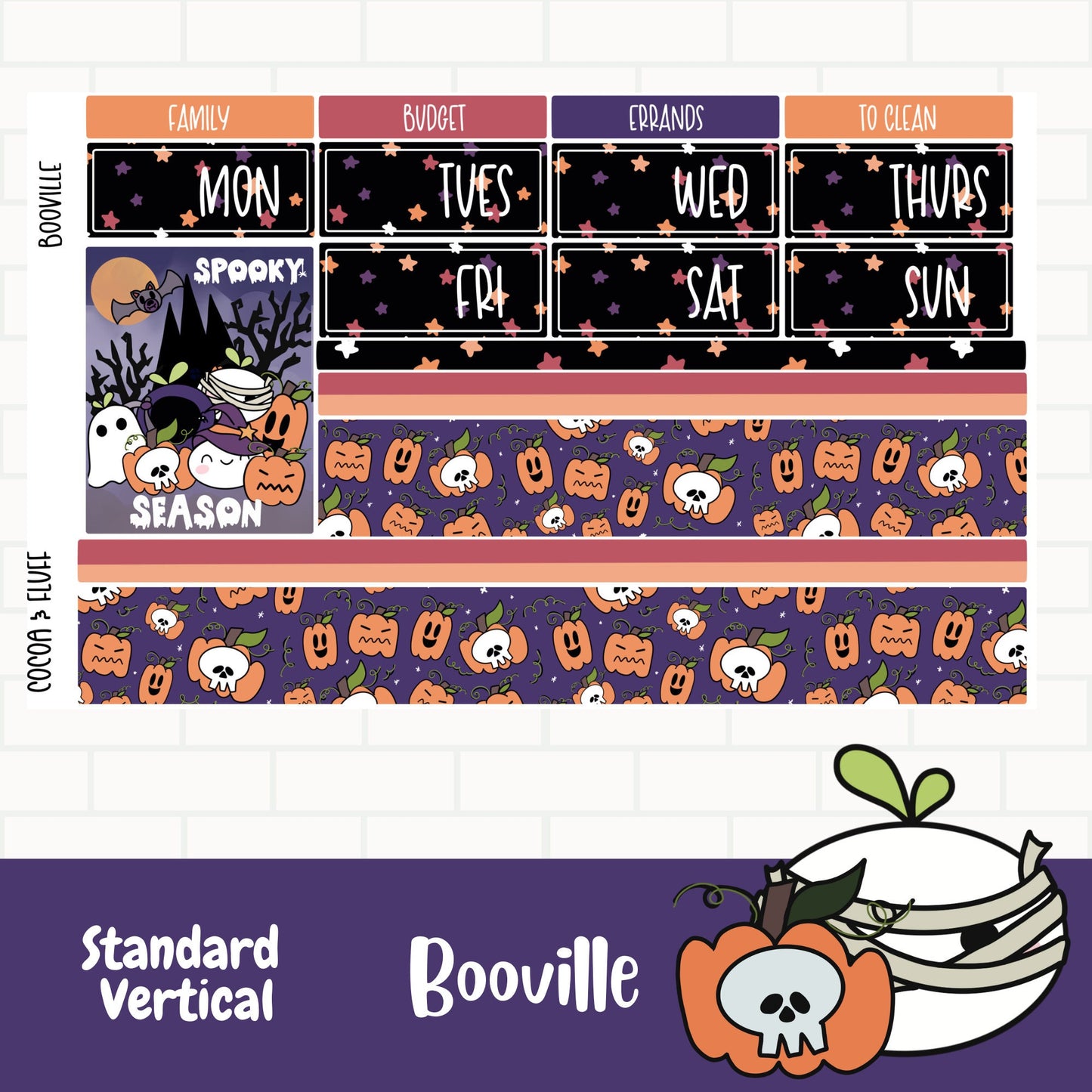 Booville Standard Vertical Weekly Sticker Kit