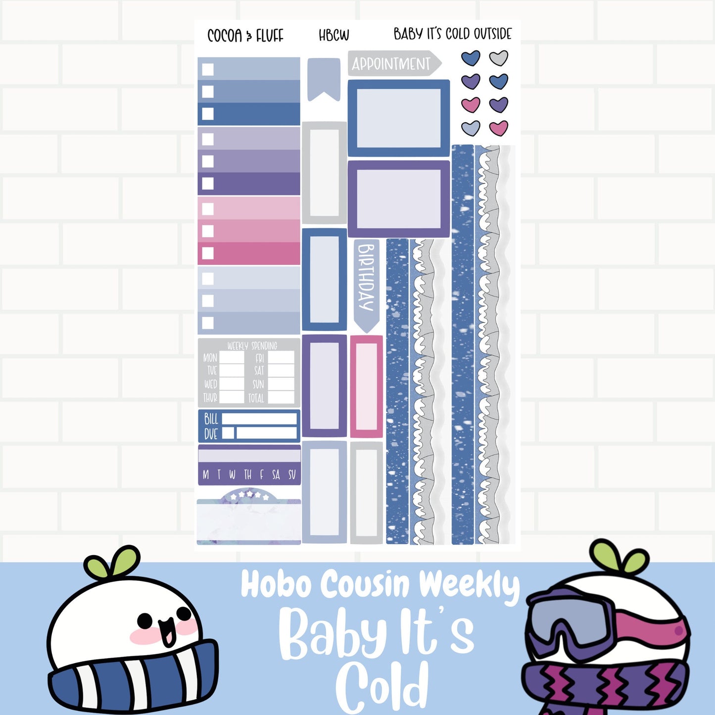 Baby It's Cold Hobonichi Cousin Weekly Sticker Kit