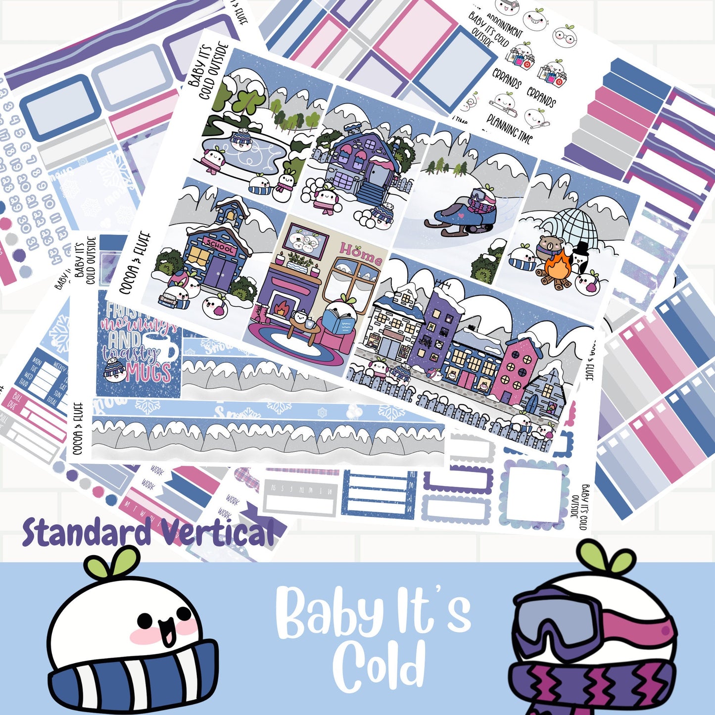 Baby It's Cold Standard Vertical Weekly Planner Sticker Kit