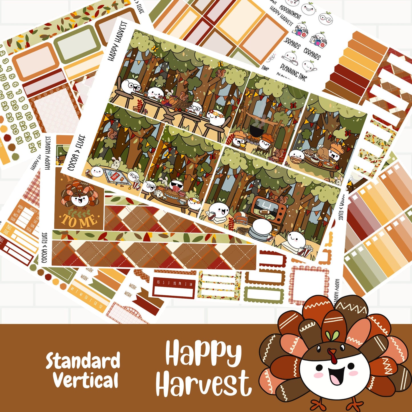 Happy Harvest Standard Vertical Weekly Sticker Kit
