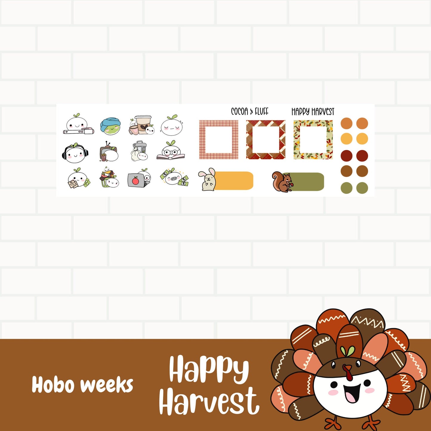 Happy Harvest Hobonichi Weeks Weekly Sticker Kit