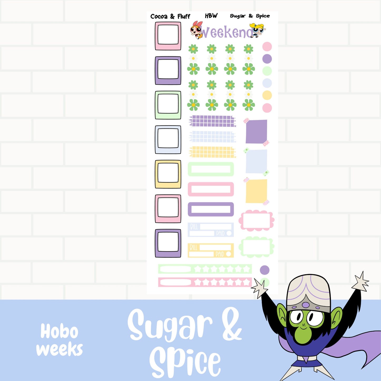 Sugar & Spice Hobo Weeks Weekly Sticker Kit