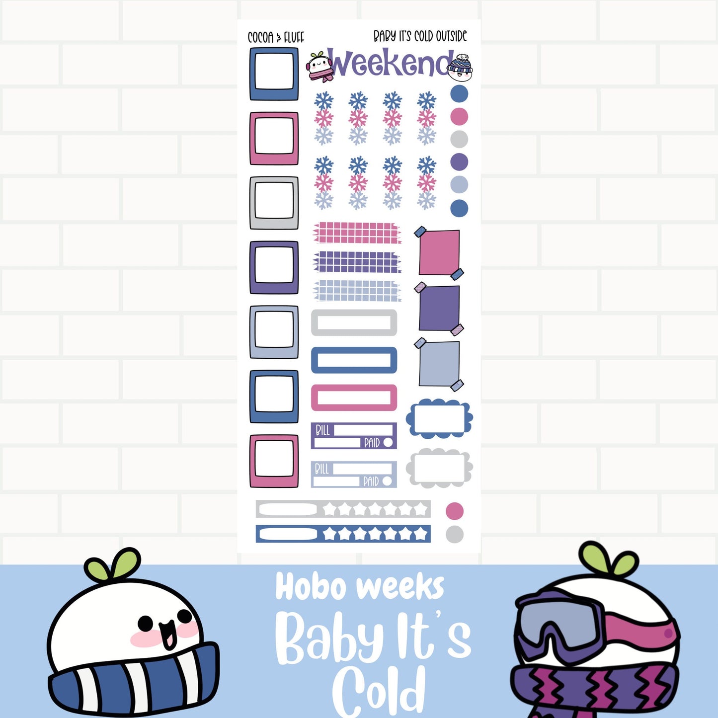 Baby It's Cold Hobonichi Weeks Weekly Planner Stickers