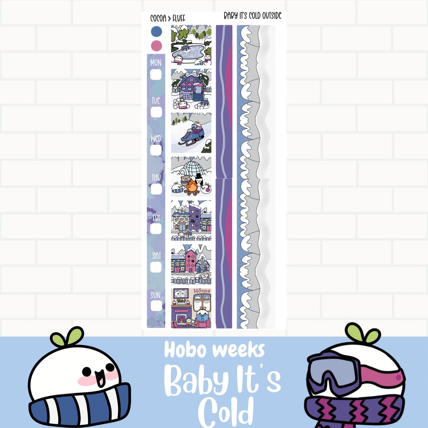 Baby It's Cold Hobonichi Weeks Weekly Planner Stickers