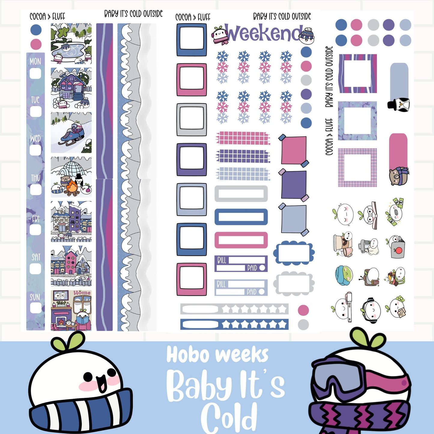 Baby It's Cold Hobonichi Weeks Weekly Planner Stickers