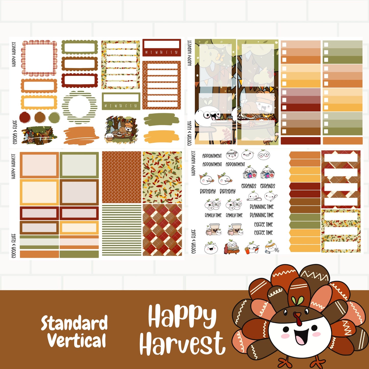 Happy Harvest Standard Vertical Weekly Sticker Kit