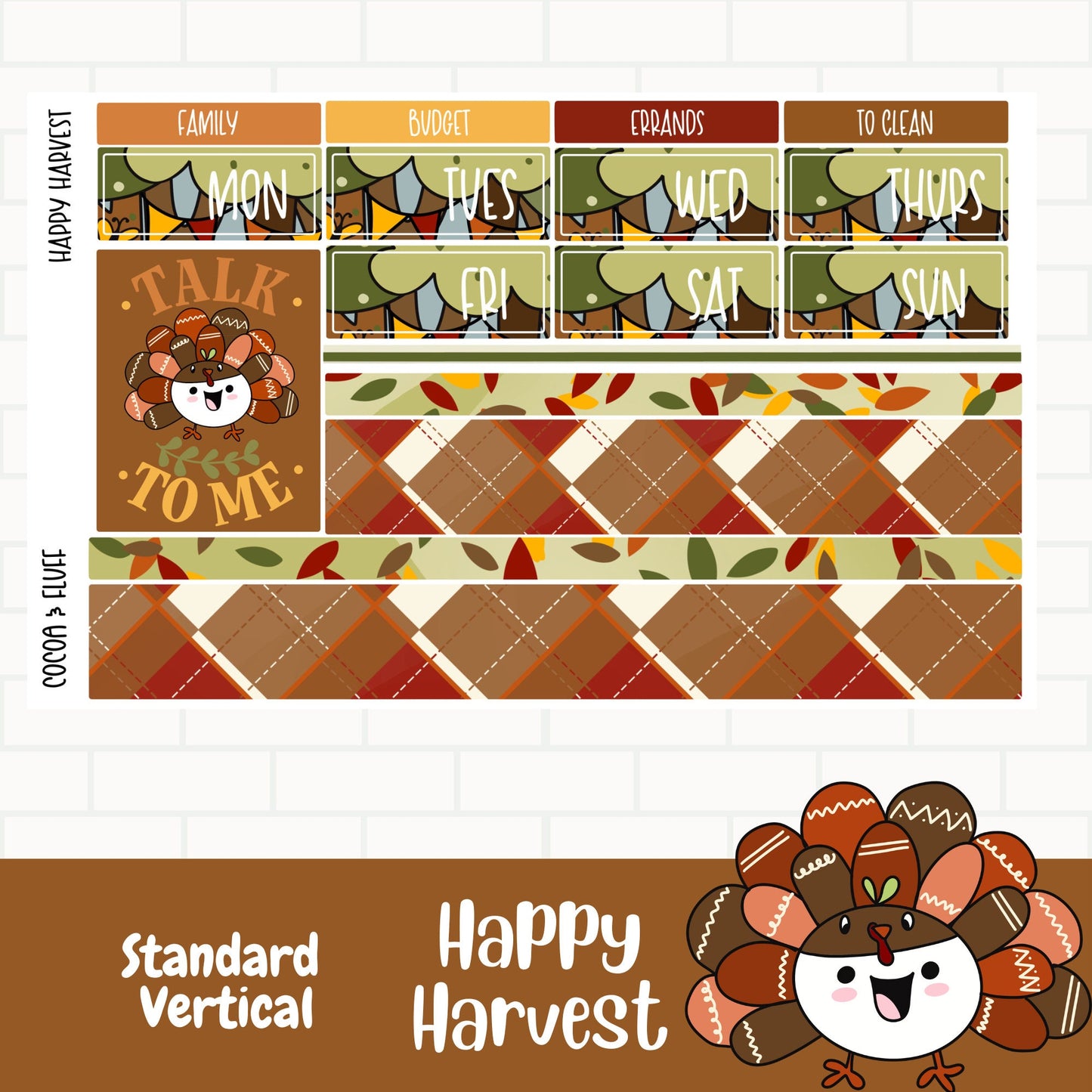 Happy Harvest Standard Vertical Weekly Sticker Kit