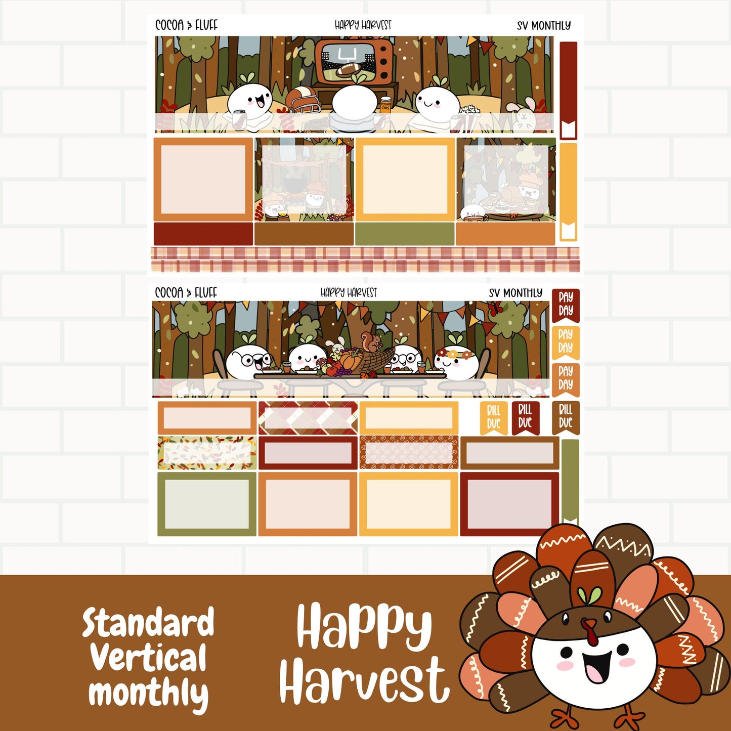Happy Harvest Standard Vertical Monthly Sticker Kit