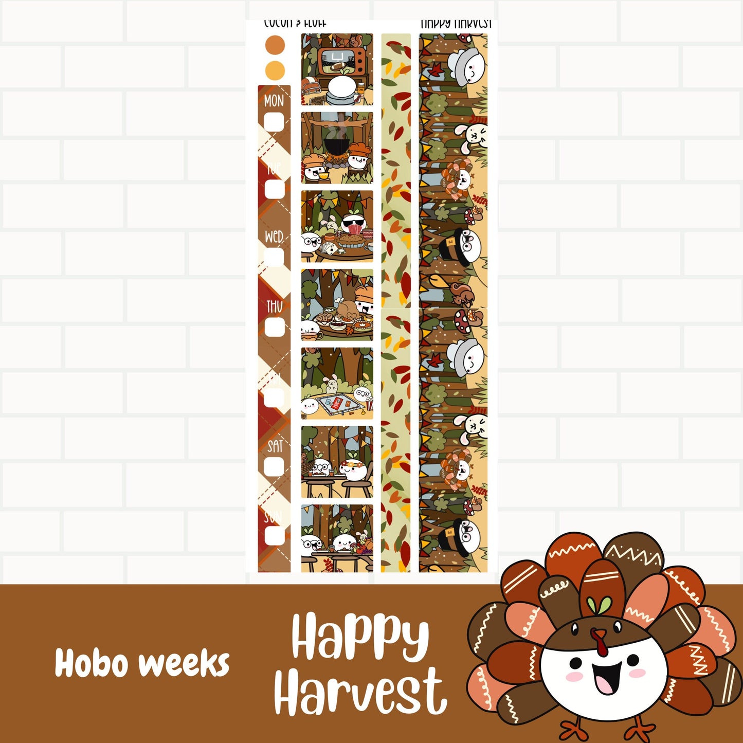 Happy Harvest Hobonichi Weeks Weekly Sticker Kit