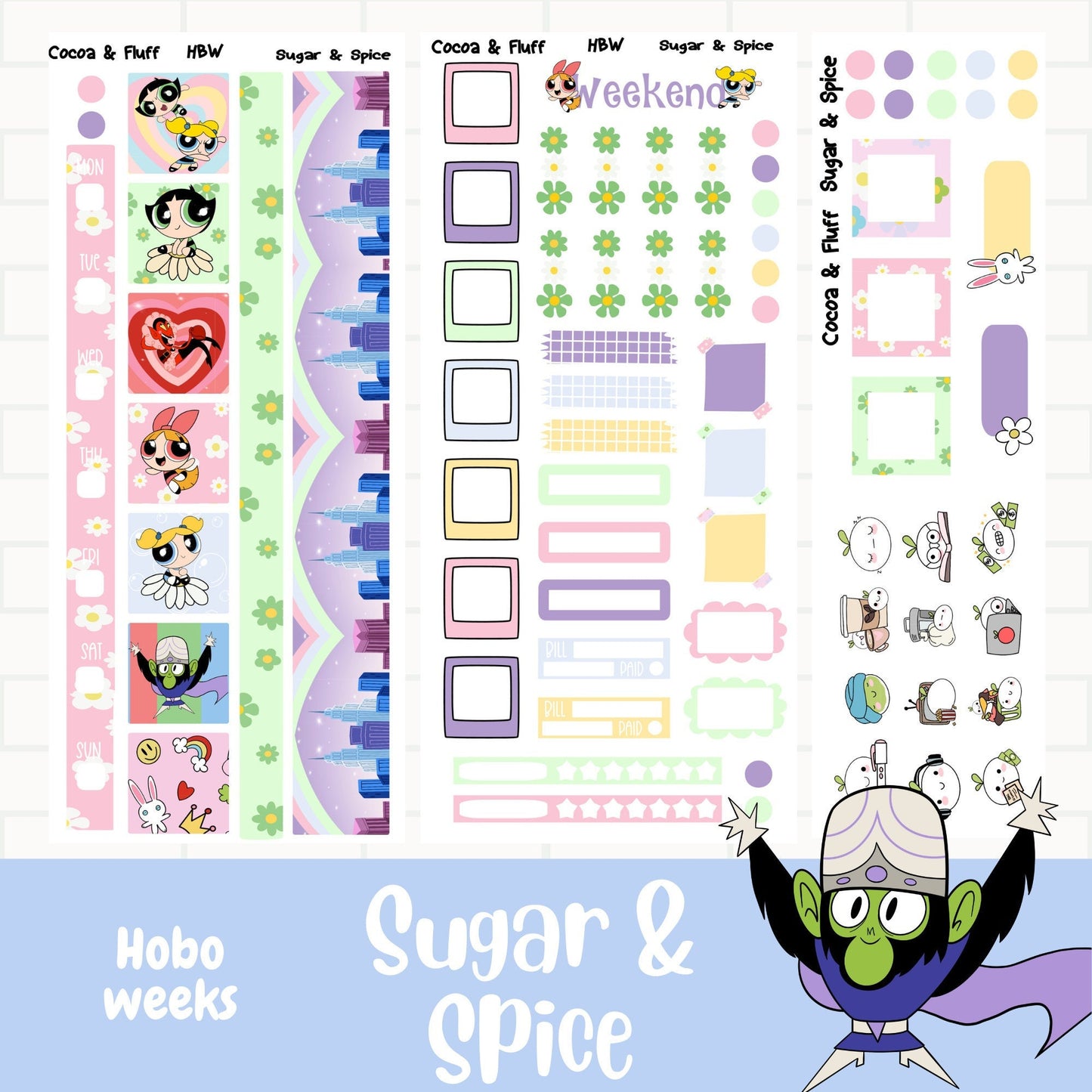 Sugar & Spice Hobo Weeks Weekly Sticker Kit