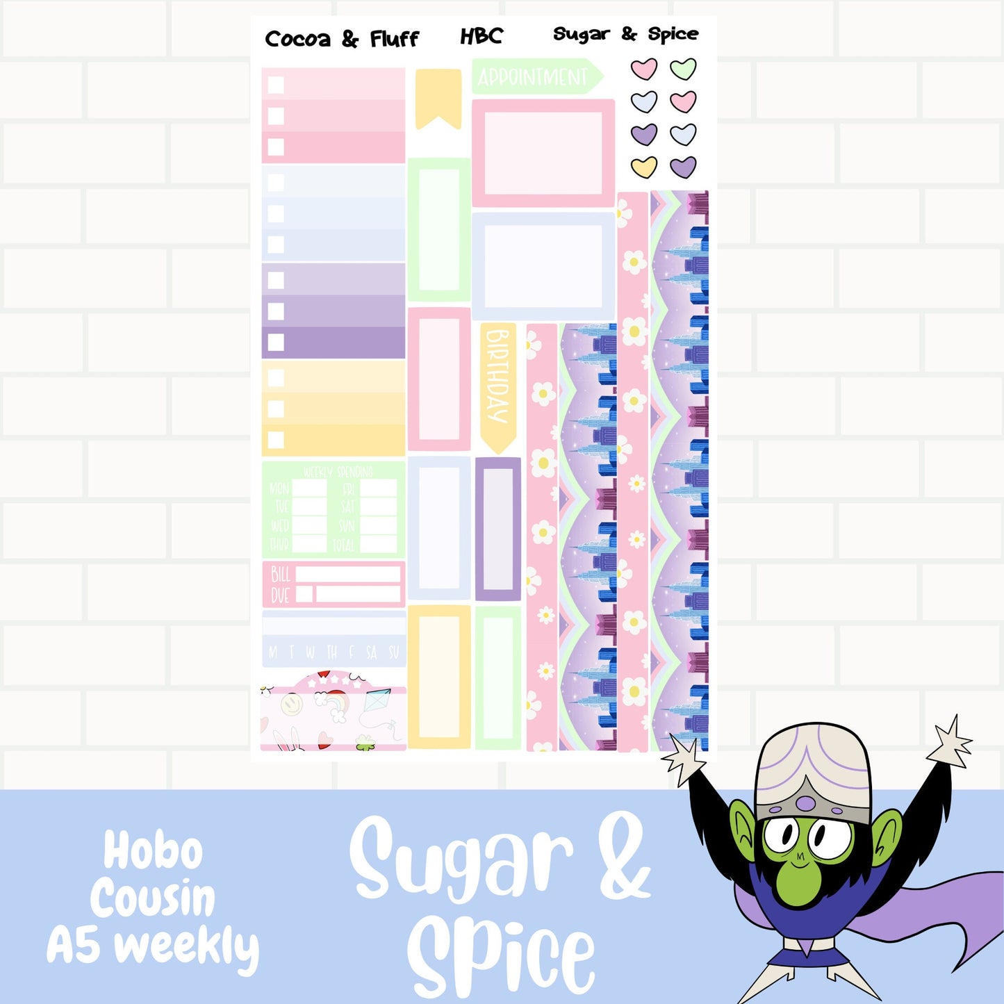 Sugar & Spice Hobonichi Cousin Weekly Sticker Kit