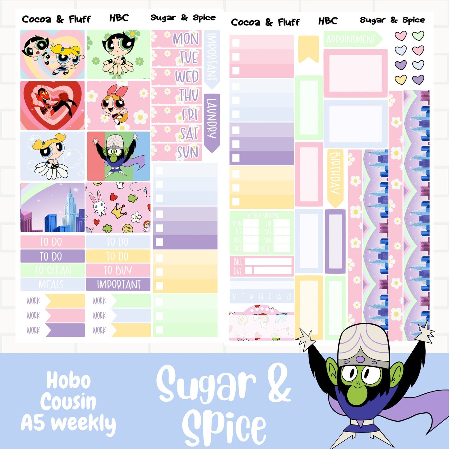 Sugar & Spice Hobonichi Cousin Weekly Sticker Kit