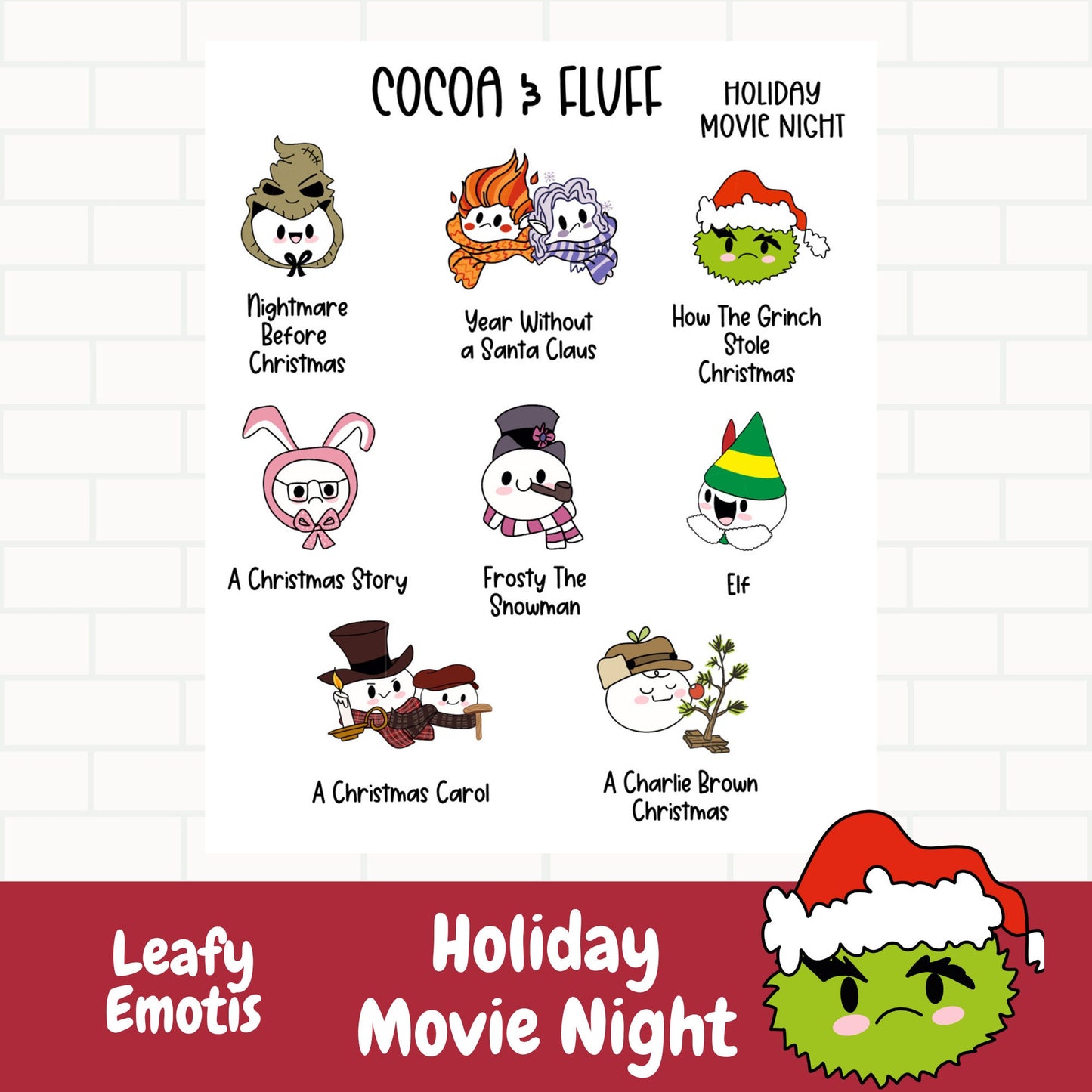 Holiday Movie Leafy Planner Icons