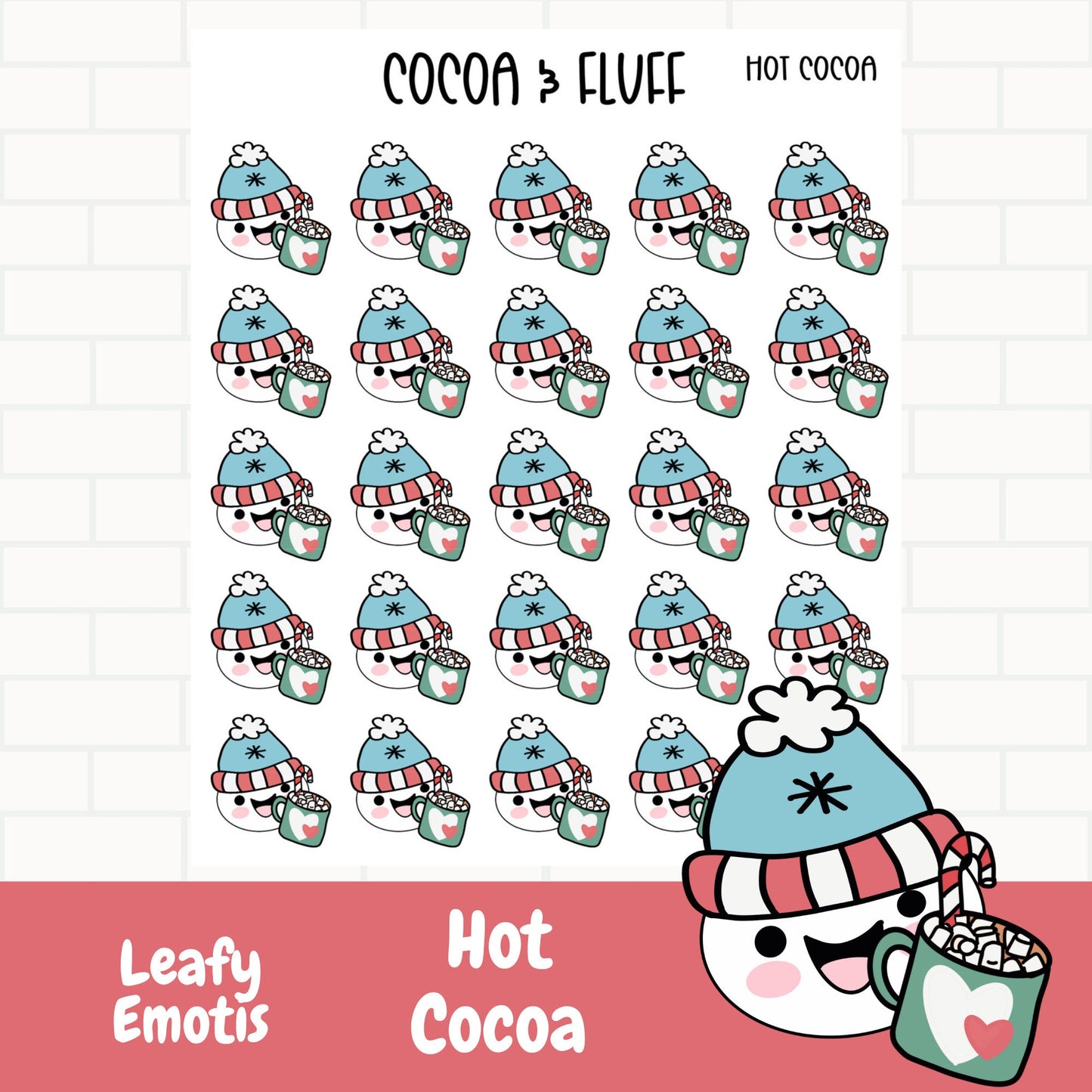 Hot Cocoa Leafy Planner Icons
