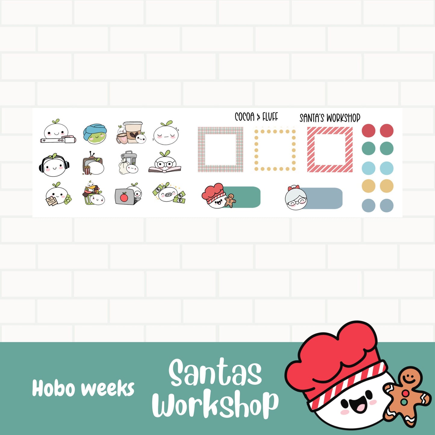 Santa's Workshop Hobonichi Weeks Weekly Sticker Kit