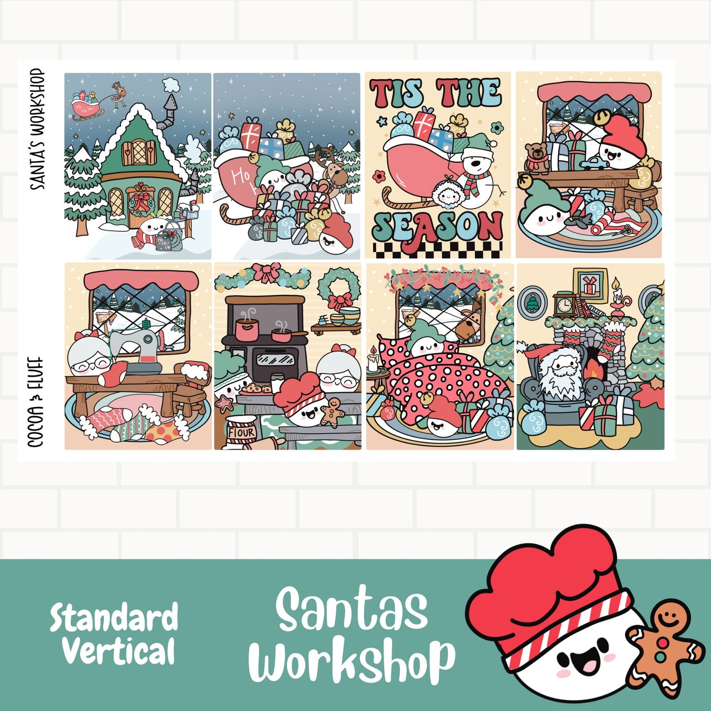 Santa's Workshop Standard Vertical Weekly Sticker Kit
