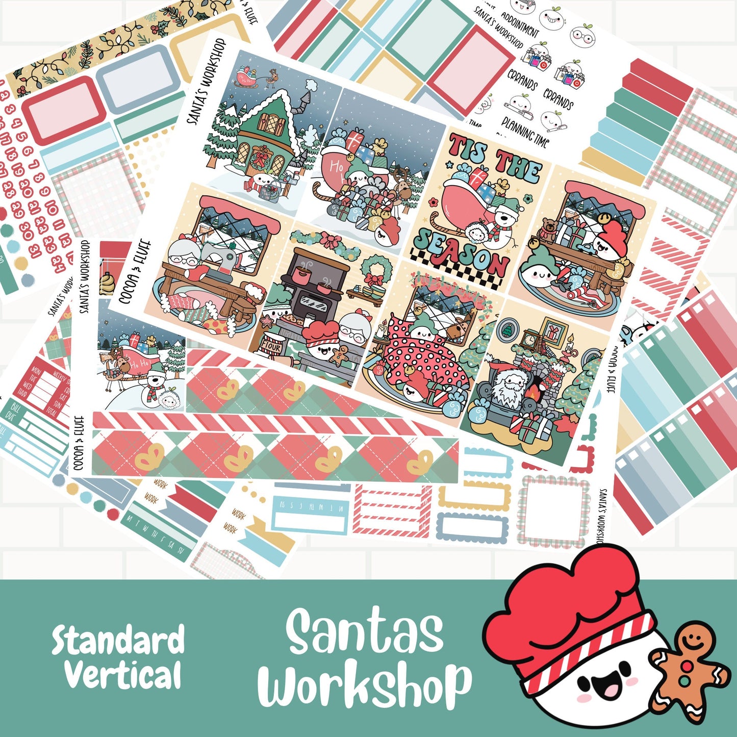 Santa's Workshop Standard Vertical Weekly Sticker Kit