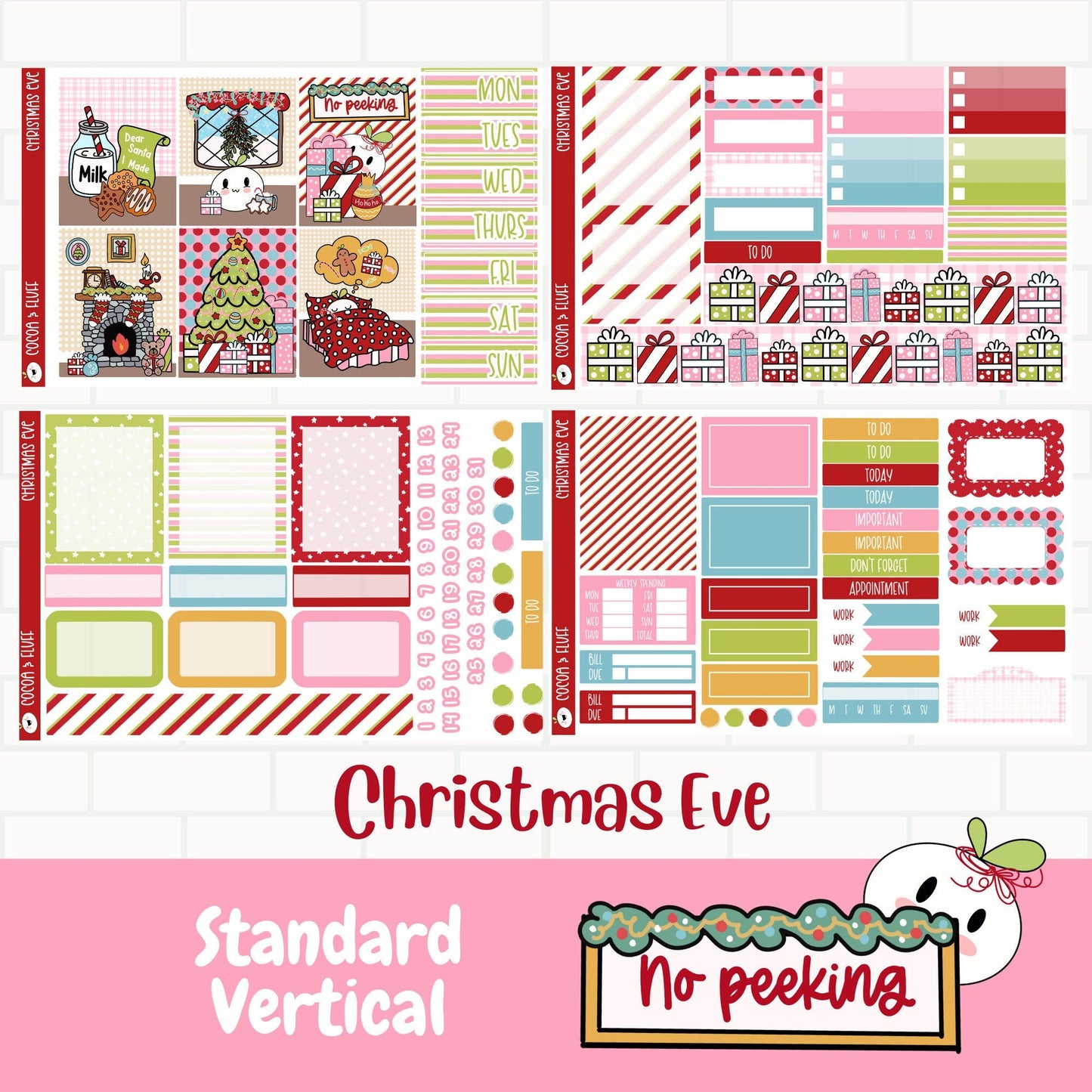 Christmas Eve Standard Vertical Weekly Sticker Kit
