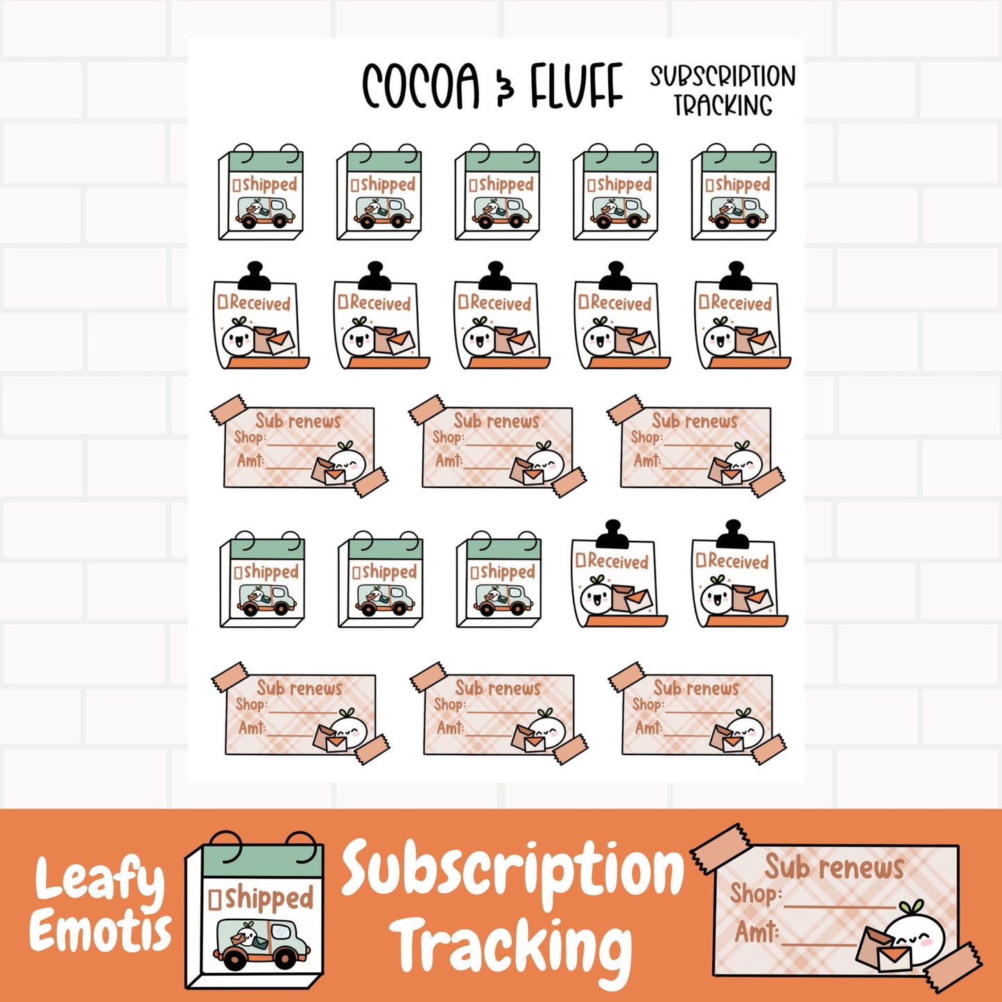 Subscription Tracker Leafy Planner Icons
