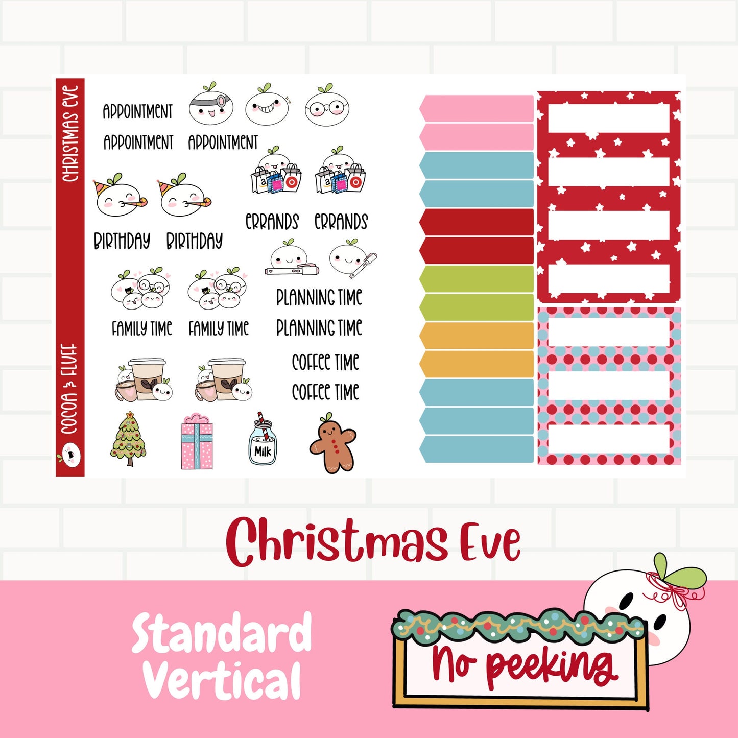 Christmas Eve Standard Vertical Weekly Sticker Kit