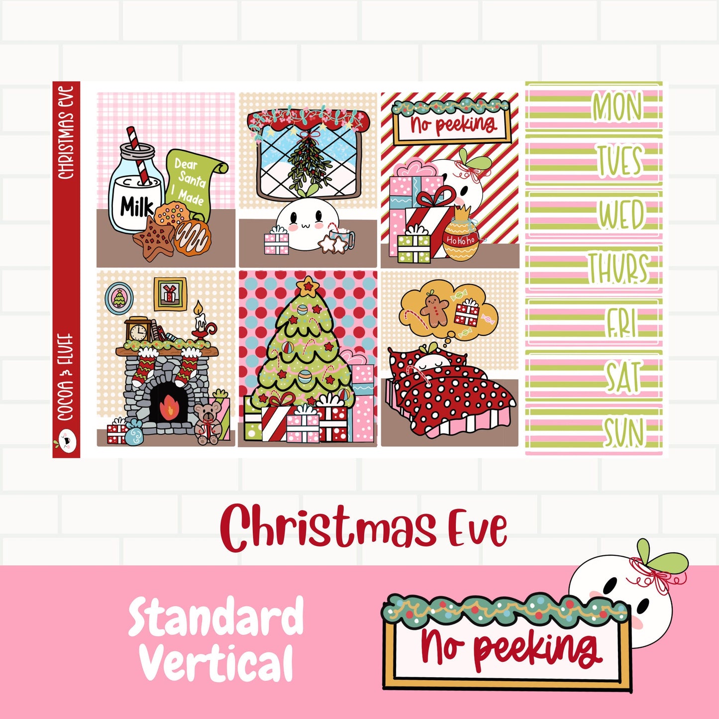 Christmas Eve Standard Vertical Weekly Sticker Kit