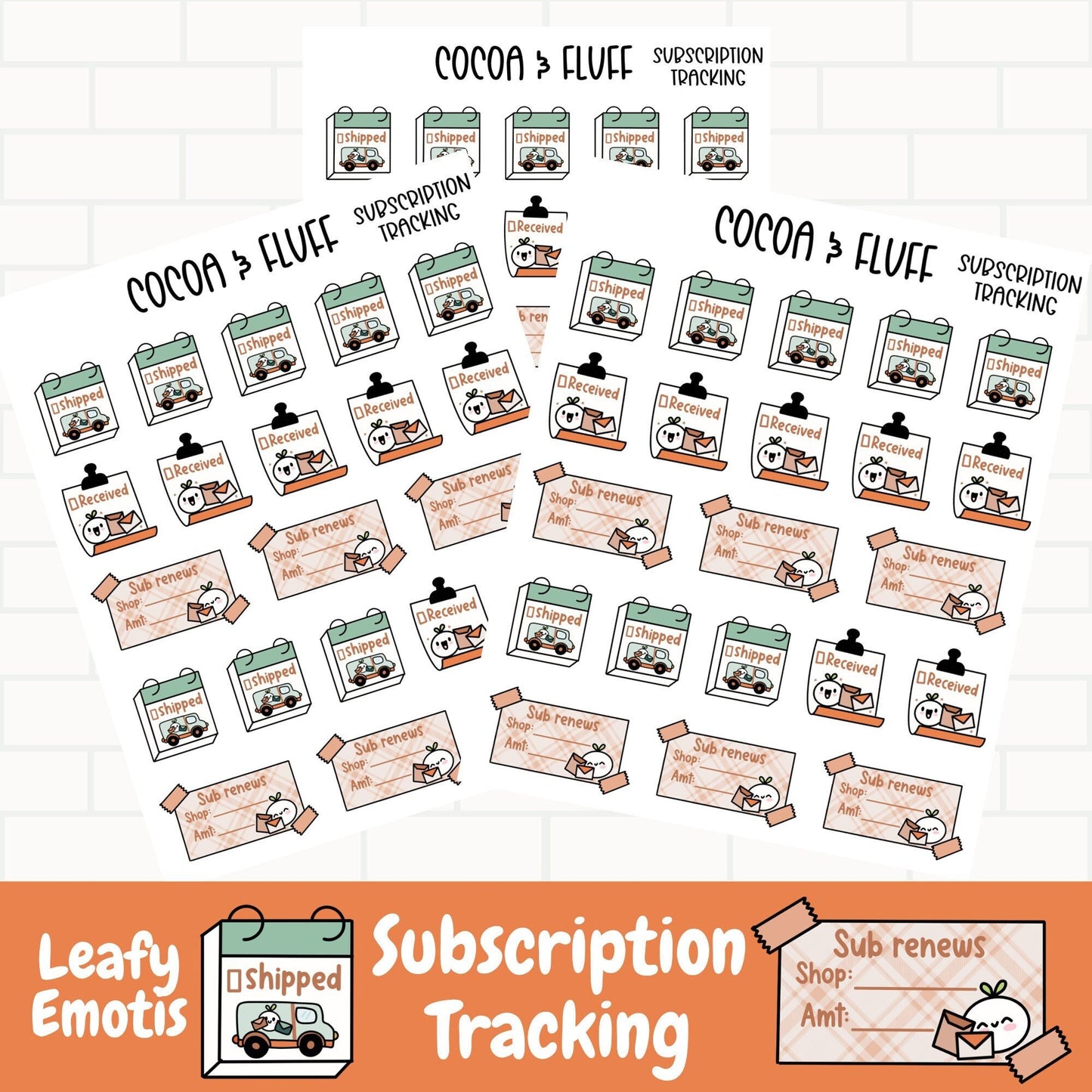 Subscription Tracker Leafy Planner Icons