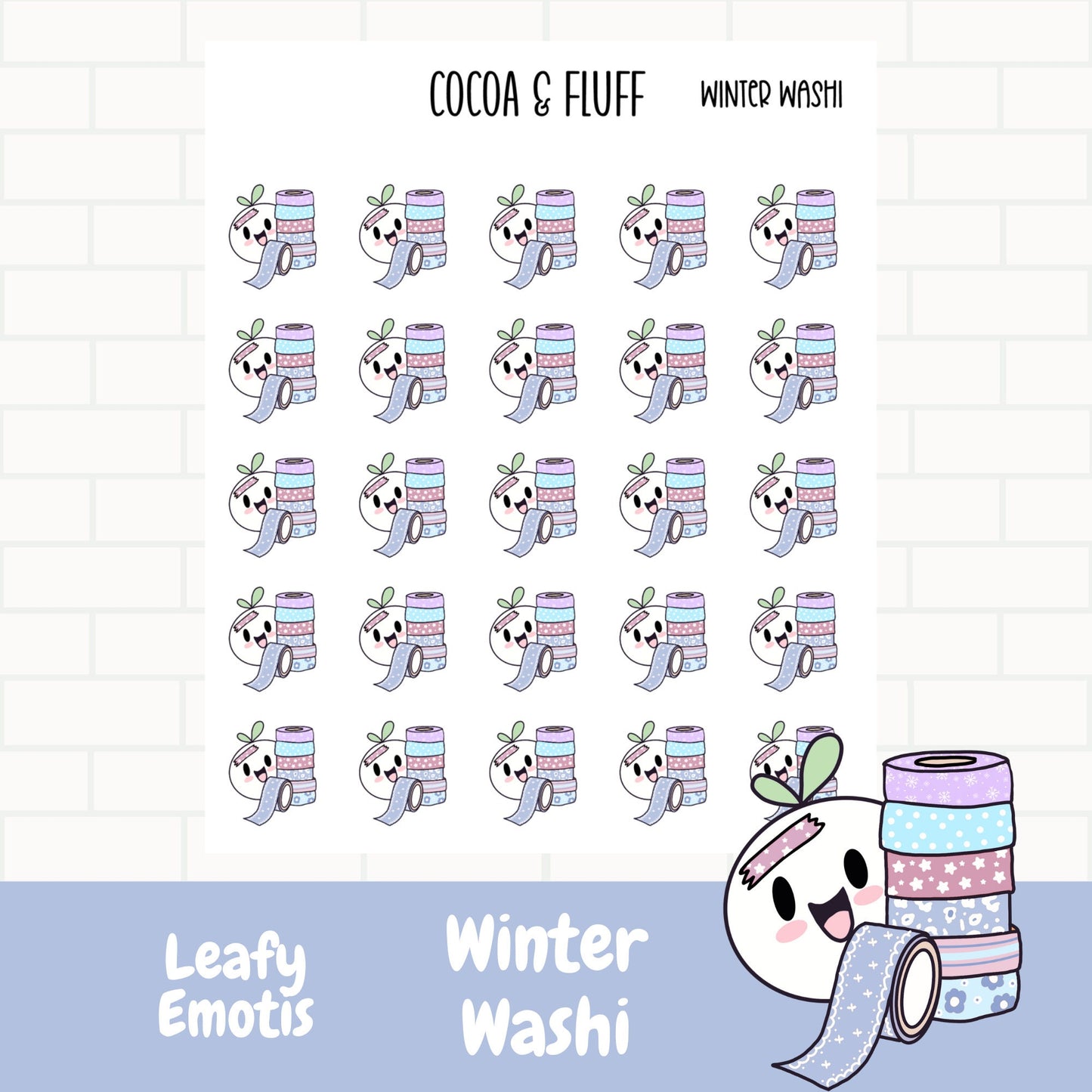 Winter Washi Tape Leafy Planner Icons