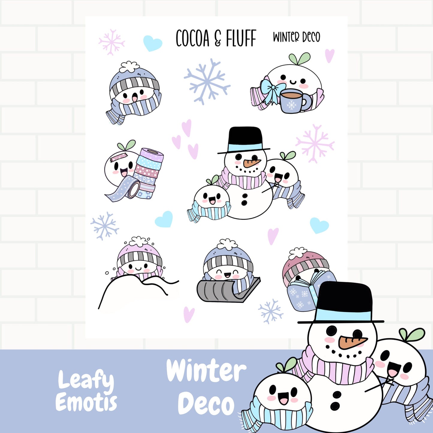 Winter Leafy Deco Sticker Sheet